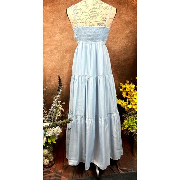 And Now This Women's Cut Out Tiered Maxi Dress - Periwinkle Blue - size XS - Picture 13 of 16